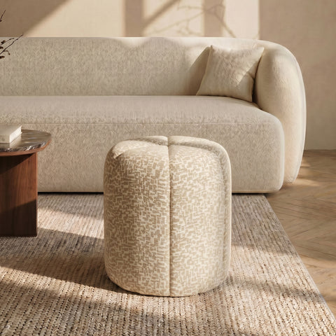 Pouf ROSIE tissu texturé à motifs