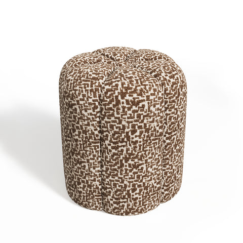 Pouf ROSIE tissu texturé à motifs