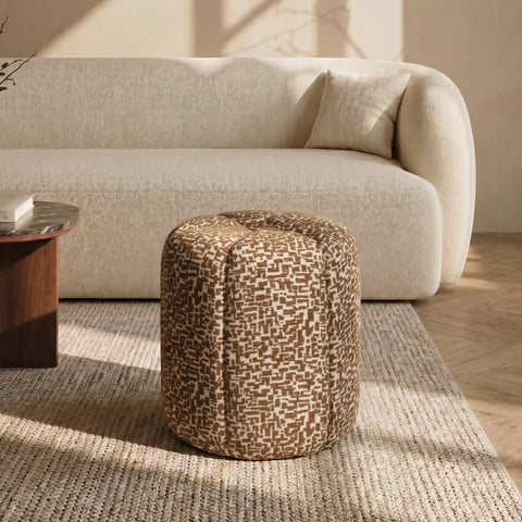 Pouf ROSIE tissu texturé à motifs
