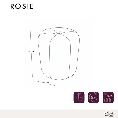 Pouf ROSIE tissu texturé à motifs