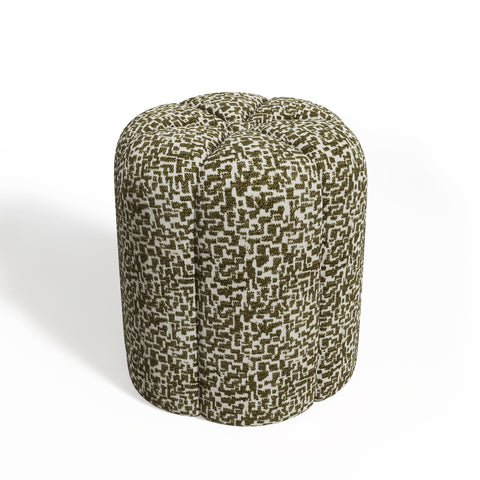 Pouf ROSIE tissu texturé à motifs