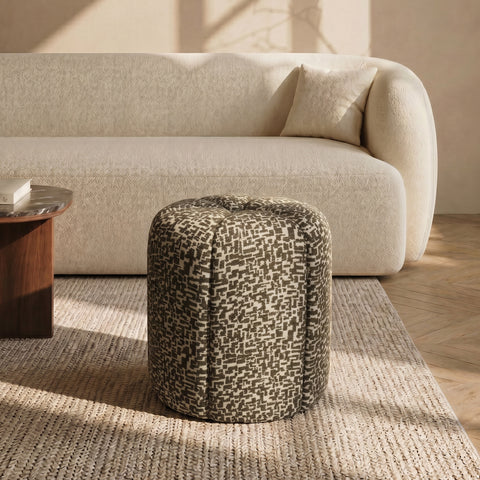 Pouf ROSIE tissu texturé à motifs