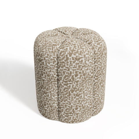 Pouf ROSIE tissu texturé à motifs