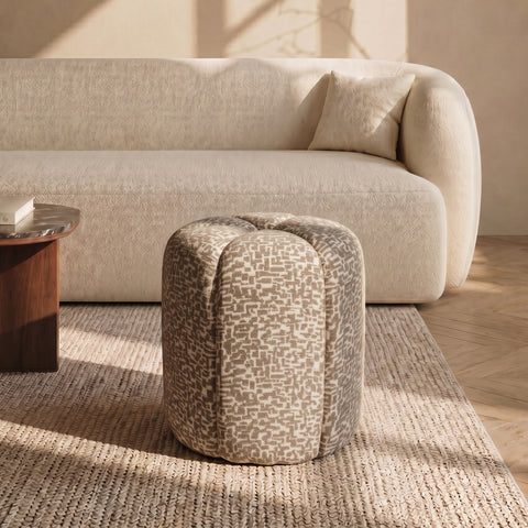 Pouf ROSIE tissu texturé à motifs