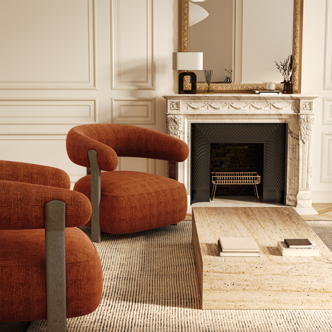 Fauteuil RUBI velours tramé