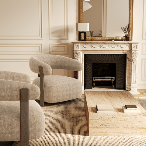 Fauteuil RUBI velours tramé