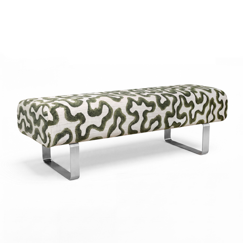 Banc OTTO tissu tramé à motifs