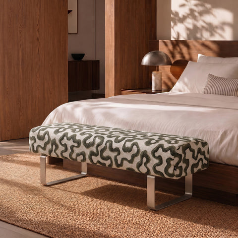 Banc OTTO tissu tramé à motifs