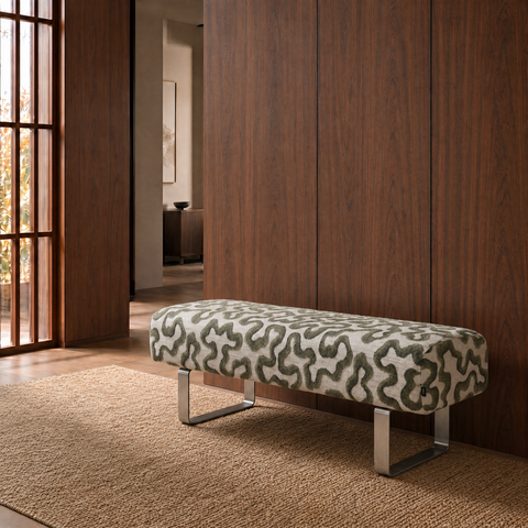 Banc OTTO tissu tramé à motifs