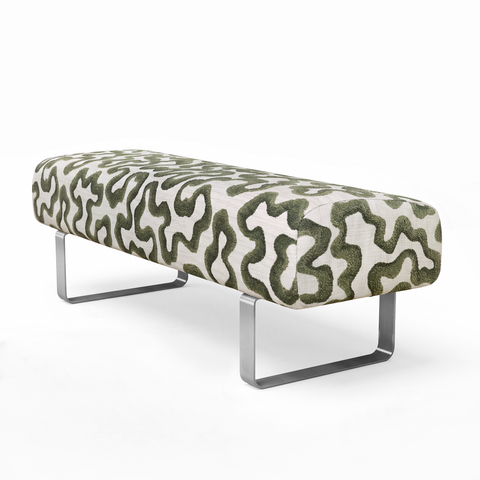 Banc OTTO tissu tramé à motifs