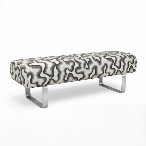 Banc OTTO tissu tramé à motifs