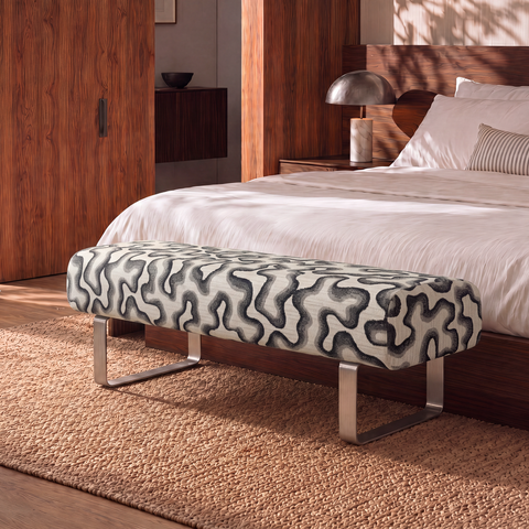 Banc OTTO tissu tramé à motifs