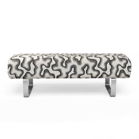 Banc OTTO tissu tramé à motifs