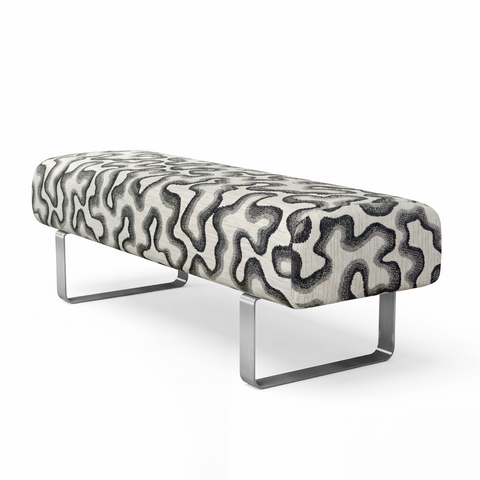 Banc OTTO tissu tramé à motifs