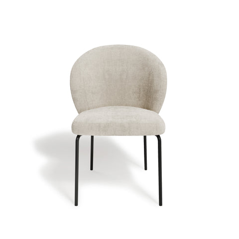 Lot de 2 Chaises Aria Velours texturé Pieds noirs