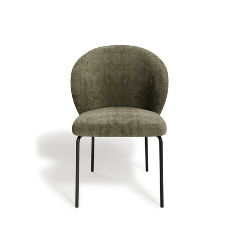 Lot de 2 Chaises Aria Velours texturé Pieds noirs