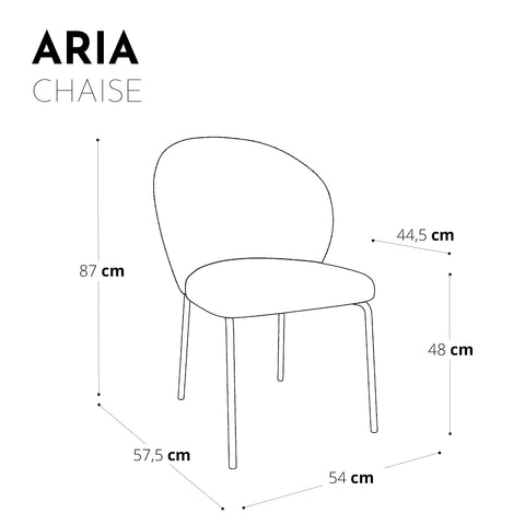 Lot de 2 Chaises Aria Velours texturé Pieds noirs