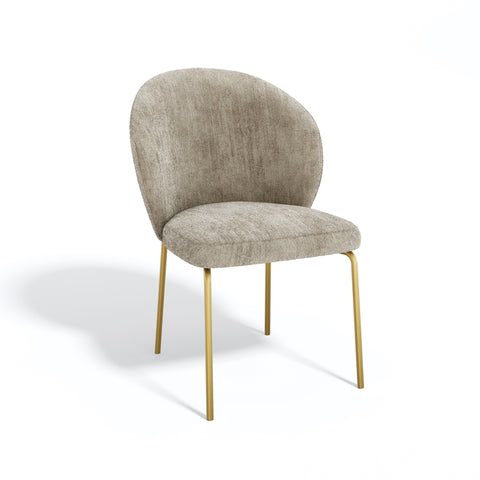 Lot de 2 Chaises Aria Velours texturé Pieds dorés mats