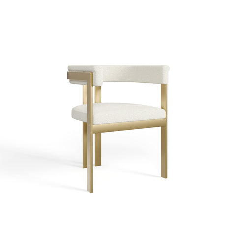 Chaise GRACE Bouclette pieds dorés