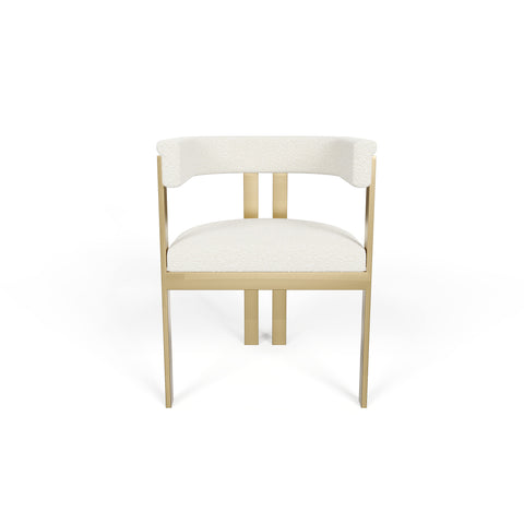 Chaise GRACE Bouclette pieds dorés