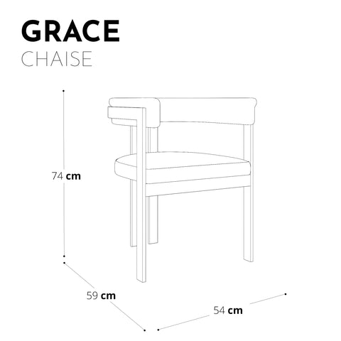 Chaise GRACE Bouclette pieds dorés