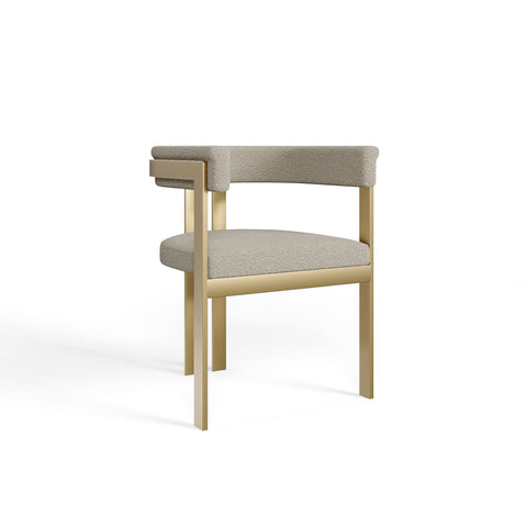 Chaise GRACE Bouclette pieds dorés