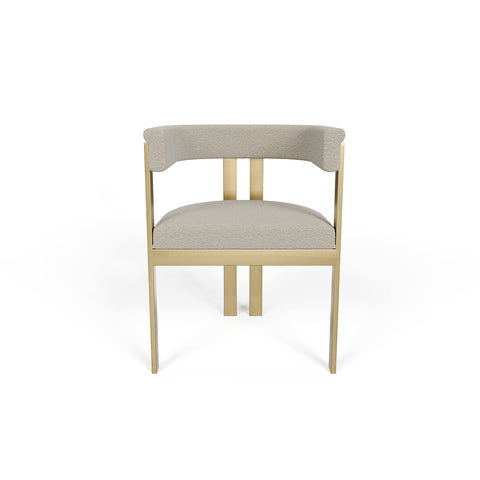 Chaise GRACE Bouclette pieds dorés