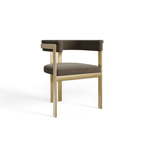 Chaise GRACE Velours pieds dorés