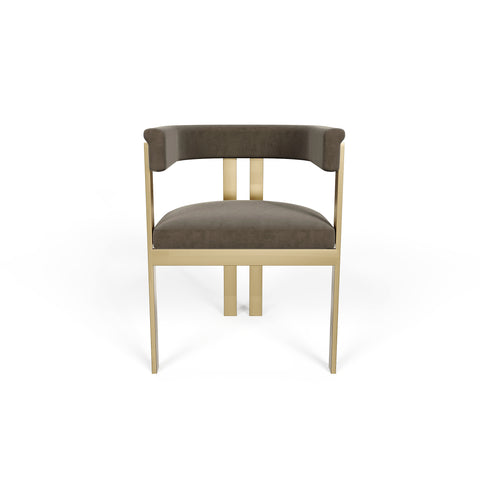 Chaise GRACE Velours pieds dorés
