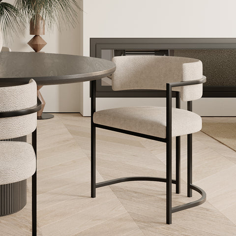 Chaise AVA Velours texturé pieds noirs