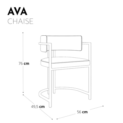 Chaise AVA Velours texturé pieds noirs