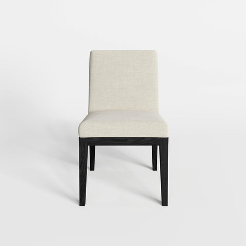Lot de 2 chaises LOUISA Velours pieds bois noir