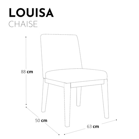 Lot de 2 chaises LOUISA Velours pieds bois noir