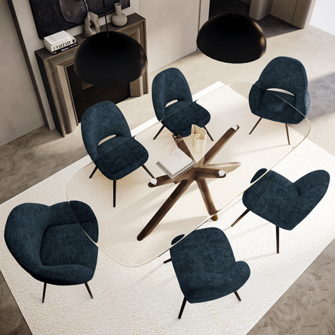 Lot de 2 petits fauteuils rotatifs MAGDA velours pieds noirs
