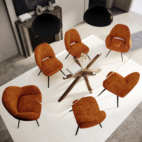 Lot de 2 petits fauteuils rotatifs MAGDA velours pieds noirs