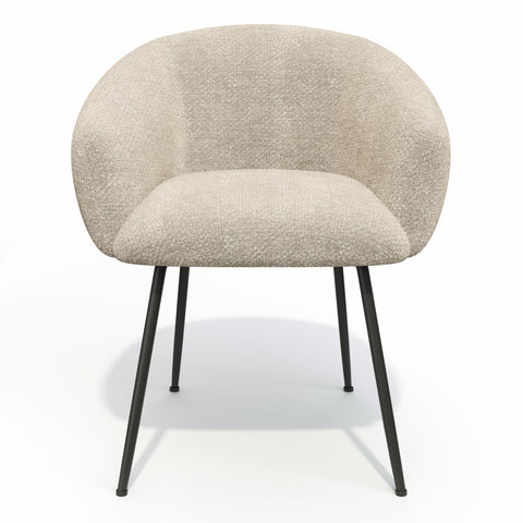 Lot de 2 petits fauteuils TESS velours tramé pieds noirs