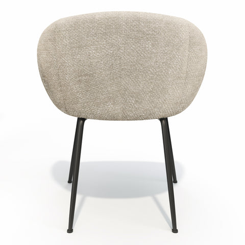 Lot de 2 petits fauteuils TESS velours tramé pieds noirs