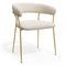 Lot de 2 chaises LILY Bouclette pieds dorés