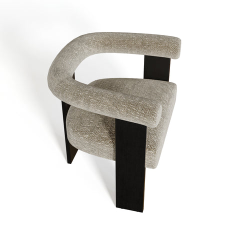 Fauteuil de salle à manger KLOE velours chenillé