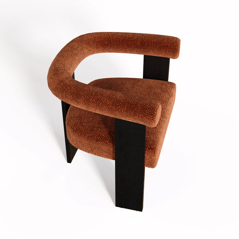 Fauteuil de salle à manger KLOE velours chenillé