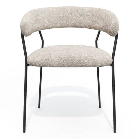 Lot de 2 chaises LILY Velours tramé pieds noirs