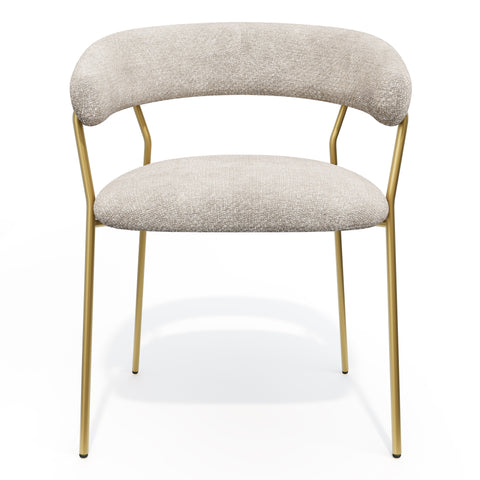 Lot de 2 chaises LILY Velours tramé pieds dorés