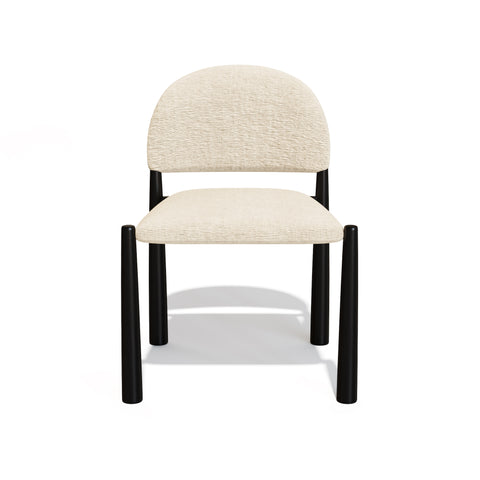 Lot de 2 Chaises Milo Velours texturé Pieds Noirs
