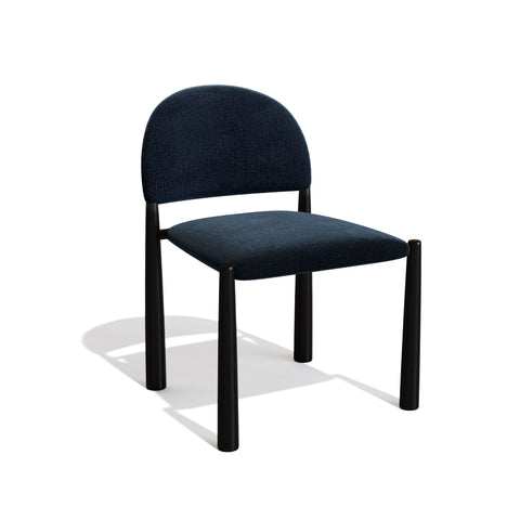 Lot de 2 Chaises Milo Velours texturé Pieds Noirs