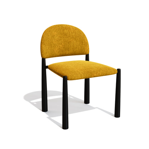 Lot de 2 Chaises Milo Velours texturé Pieds Noirs