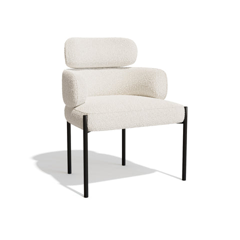 Lot de 2 Chaises Lara Bouclette Pieds noirs
