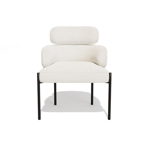 Lot de 2 Chaises Lara Bouclette Pieds noirs