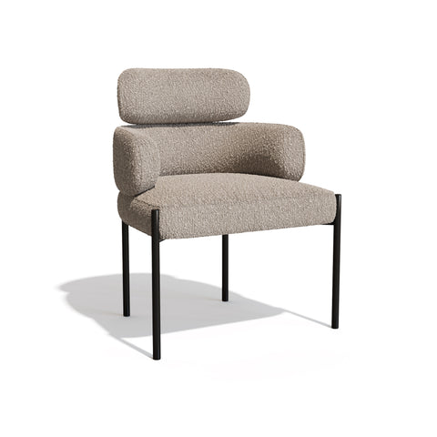 Lot de 2 Chaises Lara Bouclette Pieds noirs
