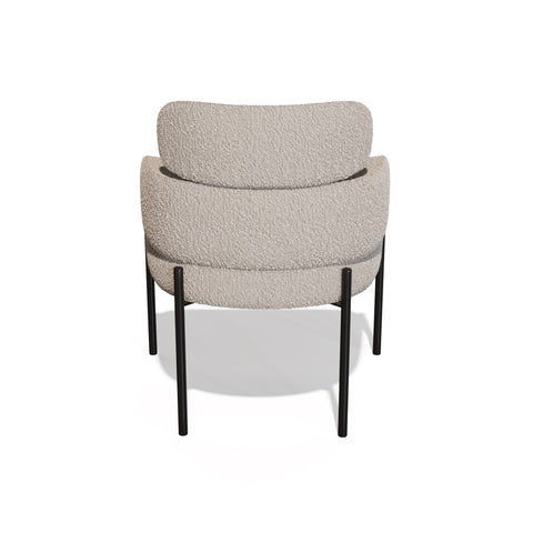 Lot de 2 Chaises Lara Bouclette Pieds noirs