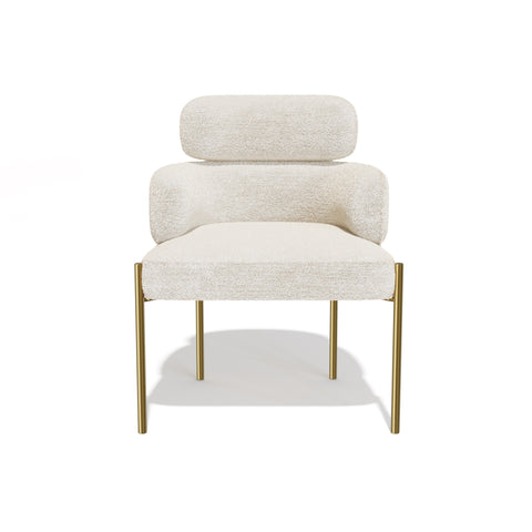 Lot de 2 Chaises Lara Velours texturé Pieds Or chrome